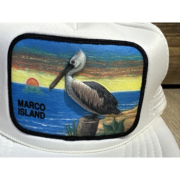 Vintage NWOT Marco Island Hat With Patches - Never Worn Pelican Beach Style - Picture 15 of 15